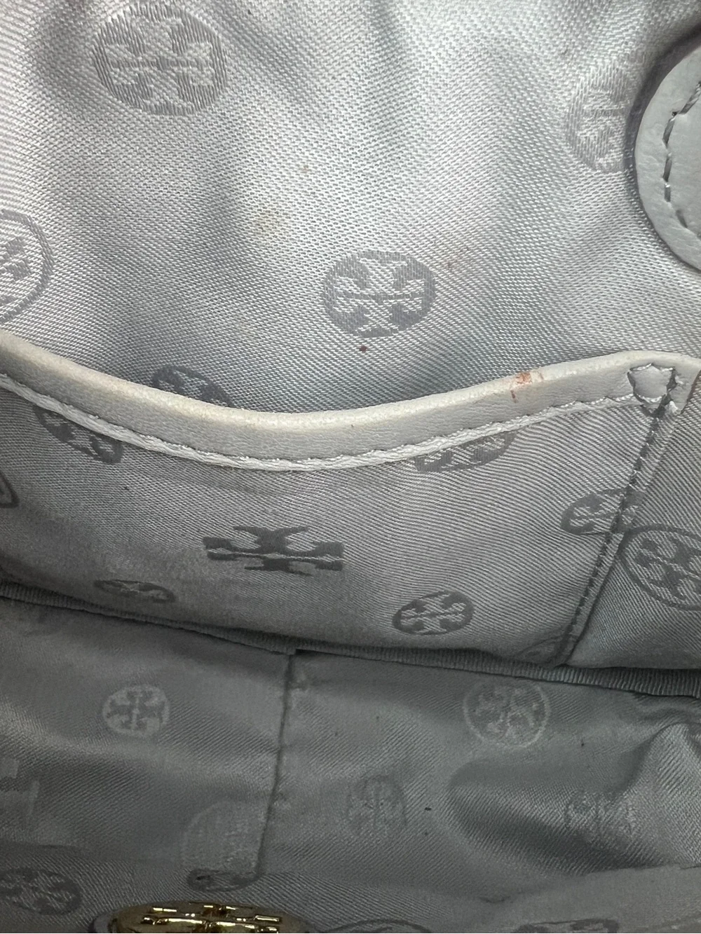 Tory Burch Marion Fleming Camera Bag Brown Purse Quilted Crossbody Gold Chain
